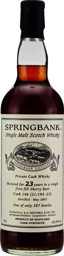 Springbank 2001 Private Cask 53.9% 700ml