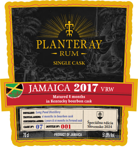 Planteray 2017 Long Pond VRW Jamaica Single Cask Specialna Edicia Slovensko 2024 51.9% 700ml