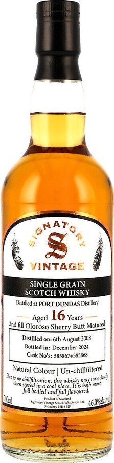 Port Dundas 2008 SV Single Grain 46% 700ml