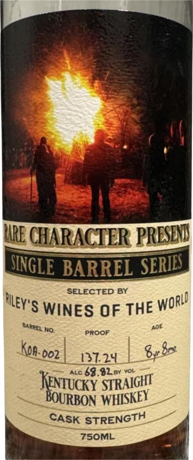 Rare Character 8yo RrCh Single Barrel Series Riley's Wines of the World 68.82% 750ml