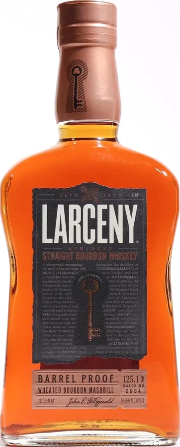 John E. Fitzgerald Larceny Barrel Proof Kentucky Straight Bourbon Whisky 62.55% 750ml