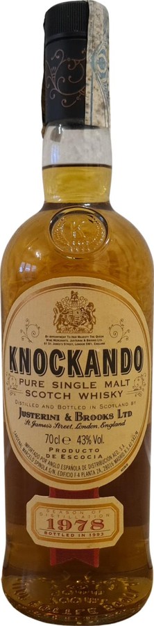 Knockando 1978 by Justerini & Brooks Ltd Cardenal Marcelo Spinola S N Madrid 43% 700ml