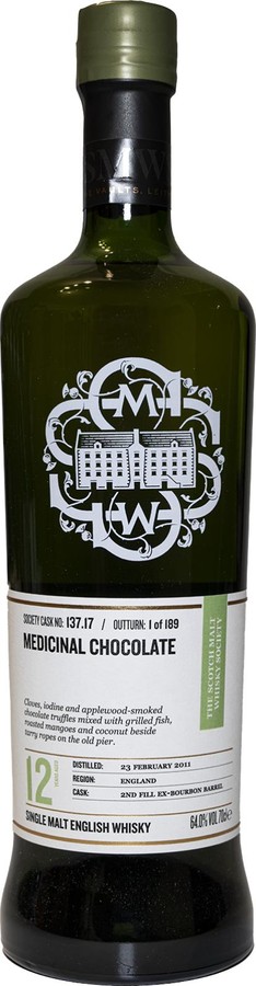 The English Whisky 2011 SMWS 137.17 Medicinal chocolate 64% 700ml