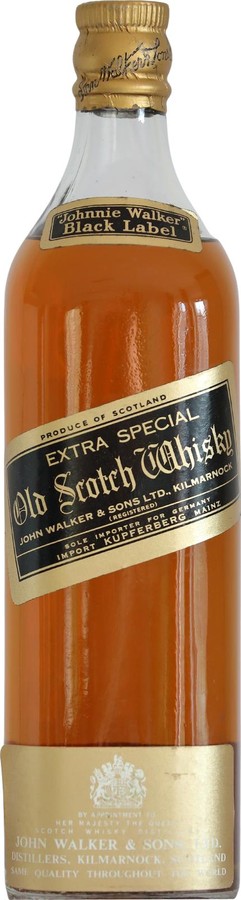 Johnnie Walker Black Label Extra Special Old Scotch Whisky Import Kupferberg Mainz 43% 700ml