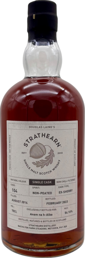 Strathearn 2014 Private Cask Anam na h-Alba 54.1% 700ml