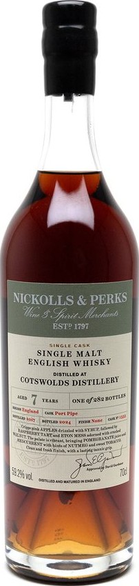 Cotswolds 2017 UD Nickolls & Perks 59.2% 700ml