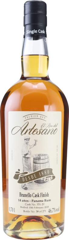 El Ron Del Artesano Brunello Cask Finish Panama #351-20 14yo 46.7% 700ml