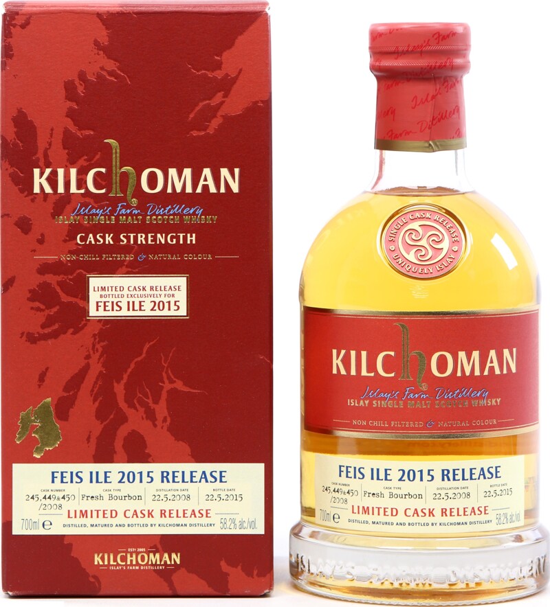 Kilchoman 2008 Feis Ile 2015 Release Fresh Bourbon 245, 449 & 450/2008 58.2% 700ml