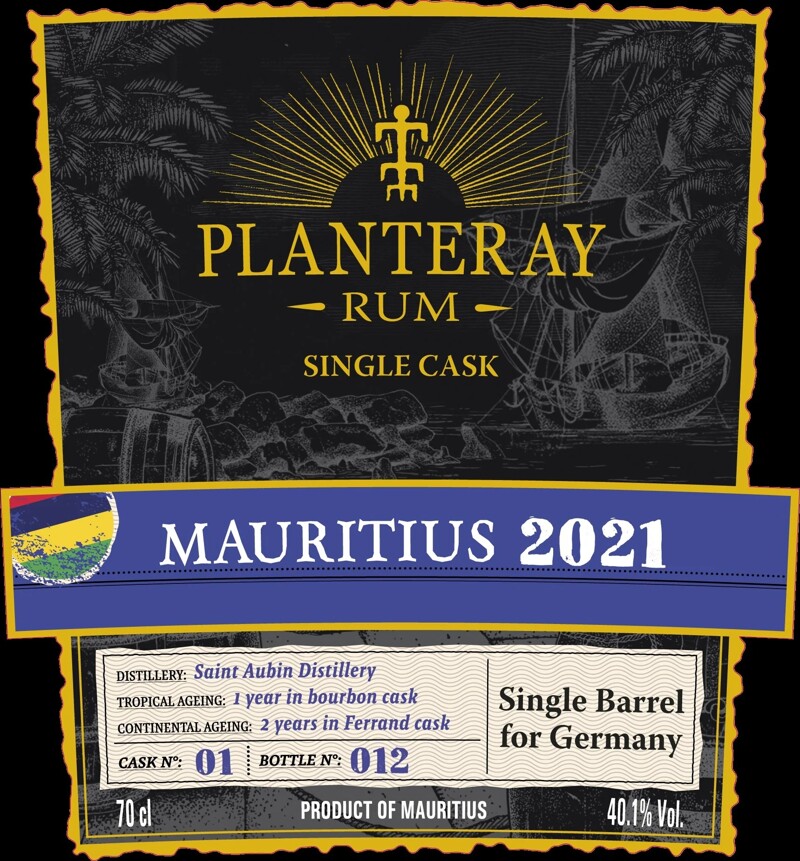 Planteray 2021 Saint Aubin Mauritius 40.1% 700ml