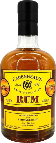 Cadenhead's 2010 Foursquare 14yo 55% 700ml