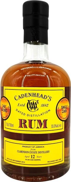 Cadenhead's 2012 Clarendon Estate 12yo 55% 700ml