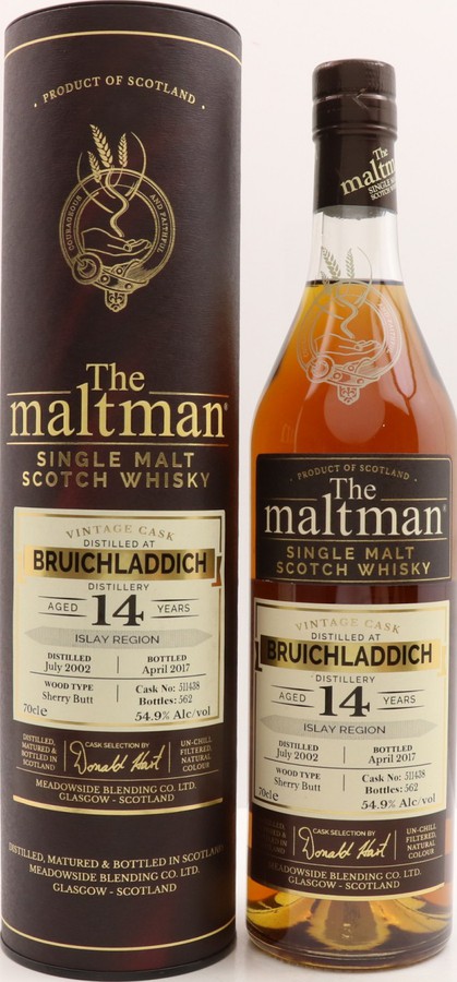 Bruichladdich 2002 MBl The Maltman Sherry Butt #511438 54.9% 700ml
