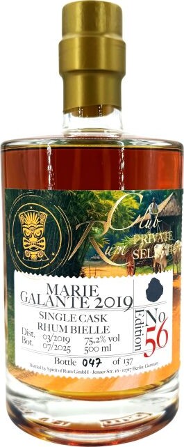RumClub 2019 Bielle Marie Galante Edition No.56 75.2% 500ml