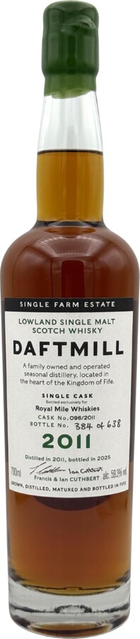 Daftmill 2011 Royal Mile Whiskies Cask No.096/2011 13yo 59.3% 700ml