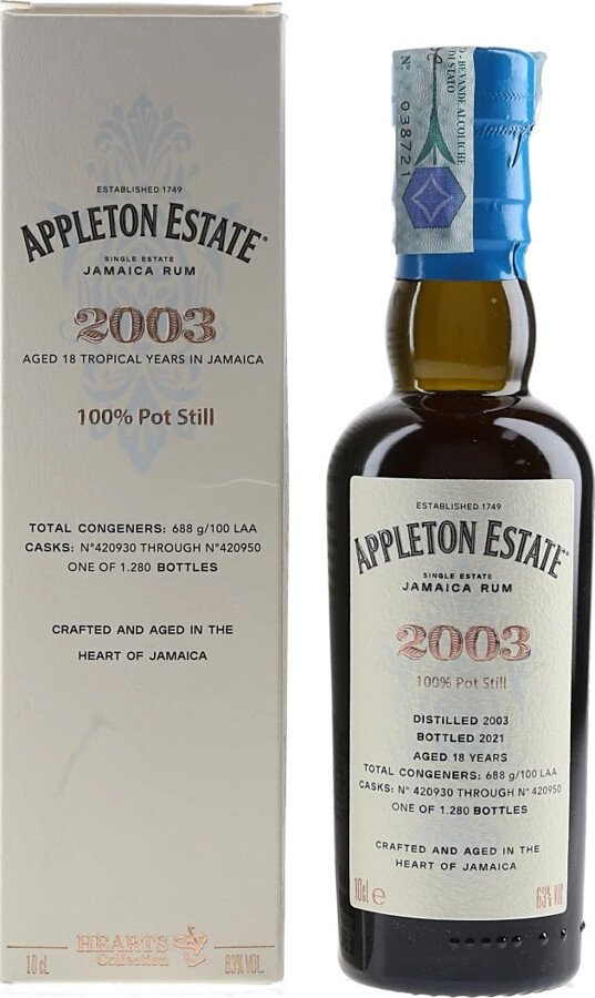 Appleton Estate 2003 Hearts Collection Jamaica 18yo 63% 100ml