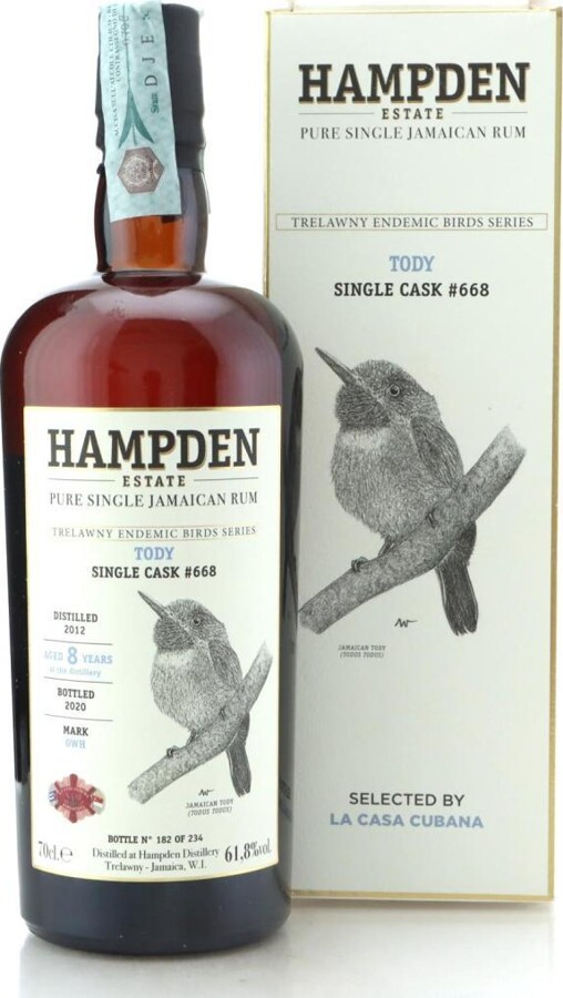 Velier 2012 Hampden Estate Tody OWH #668 TEBS Series 8yo 61.8% 700ml