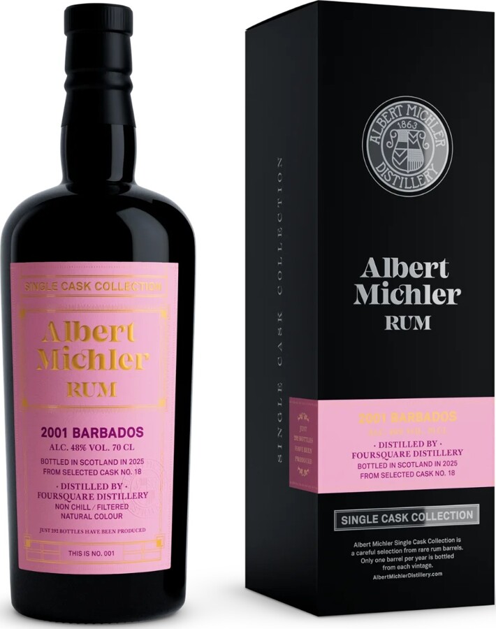 Albert Michler 2001 Foursquare Barbados Cask No.18 24yo 48% 700ml