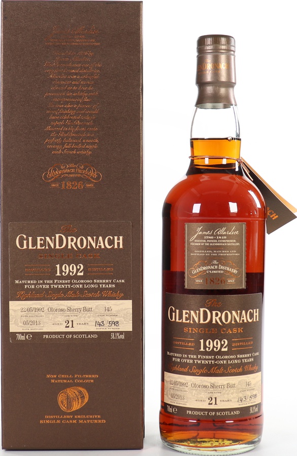 Glendronach 1992 Single Cask Batch 8 Oloroso Sherry Butt #145 58.1% 700ml