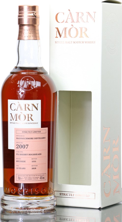 Mannochmore 2007 MSWD Carn Mor Strictly Limited PX Sherry Hogsheads 47.5% 700ml