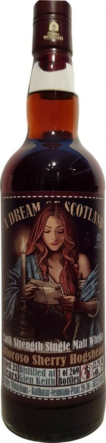 Glen Keith 21yo BW a Dream of Scotland 21yo Oloroso Sherry Hogshead 52.2% 700ml