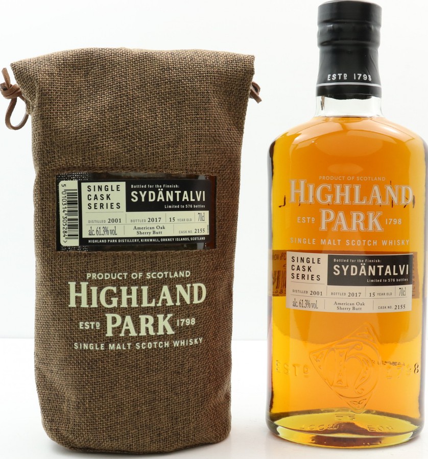 Highland Park 2001 Single Cask Series American Oak Sherry Butt #2155 Sydantalvi 61.3% 700ml