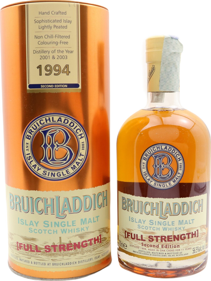 Bruichladdich 1994 Full Strength 2nd Edition Oak Cask 56.5% 700ml