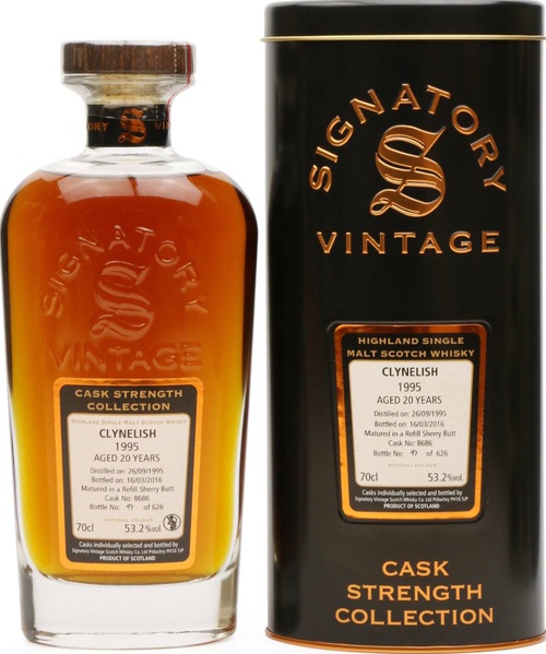 Clynelish 1995 SV Cask Strength Collection Refill Sherry Butt #8686 53.2% 700ml