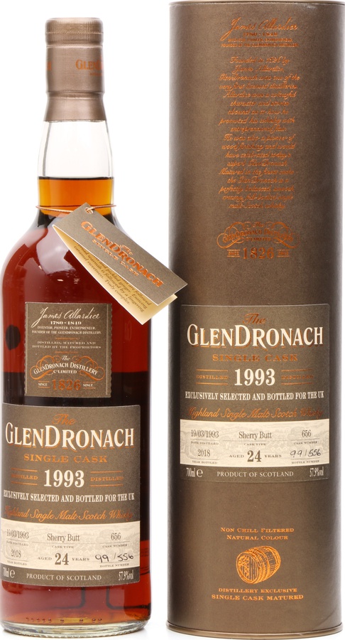 Glendronach 1993 Single Cask Sherry Butt #656 UK Exclusive 57.9% 700ml