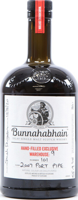 Bunnahabhain 2007 Warehouse 9 Hand-Filled Exclusive Port Pipe #101 55.9% 700ml