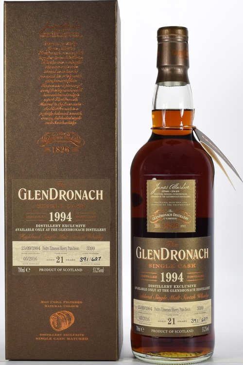 Glendronach 1994 Distillery Exclusive Pedro Ximenez Sherry Puncheon #3399 53.2% 700ml