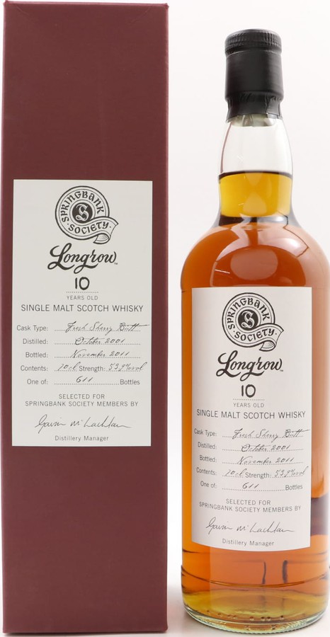 Longrow 2001 Society Bottling Fresh Sherry Butt 53.9% 700ml