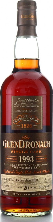 Glendronach 1993 Single Cask Oloroso Sherry Butt #13 The Whisky Fair 52.6% 700ml