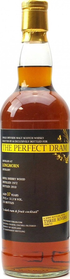 Longmorn 1972 TWA The Perfect Dram 4 Refill Sherry Wood Joint bottling with Three Rivers 51.3% 700ml