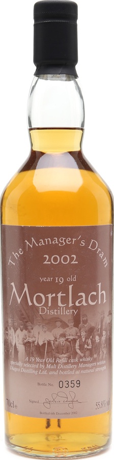 Mortlach 19yo The Manager's Dram Refill Cask 55.8% 700ml