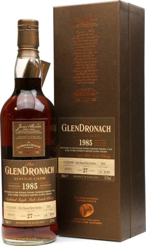 Glendronach 1985 Single Cask Batch 9 Pedro Ximenez Sherry Puncheon #1035 53.7% 700ml