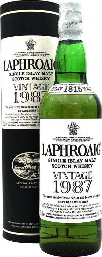 Laphroaig 1987 Vintage 1st Fill Hogshead 53.4% 700ml
