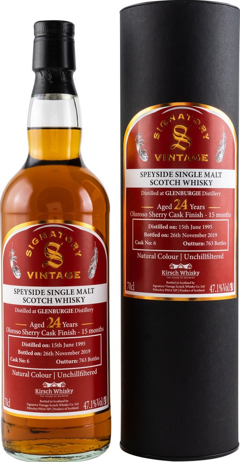 Glenburgie 1995 SV Natural Colour Unchillfiltered #6 Kirsch Whisky 47.1% 700ml