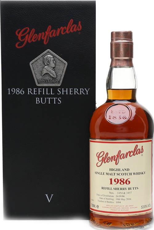 Glenfarclas 1986 Refill Sherry Butts Family Collector Serie V 3454 & 3457 53.8% 700ml