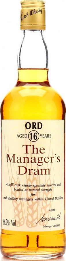 Ord 16yo The Manager's Dram Refill Cask 66.2% 750ml