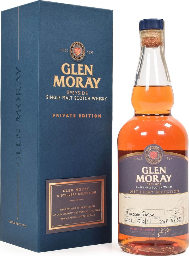 Glen Moray 2007 Hand Bottled at the Distillery Marsala Finish #6002472 57.5% 700ml