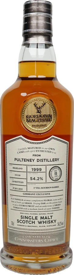 Old Pulteney 1999 GM Connoisseurs Choice Cask Strength 1st Fill Bourbon Barrel Batch 19/118 Germany Exclusive 54.2% 700ml