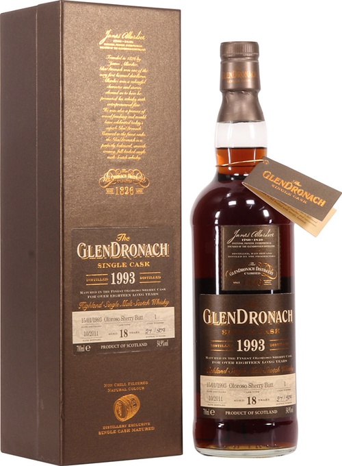 Glendronach 1993 Single Cask Batch 5 Oloroso Sherry Butt 54.9% 700ml