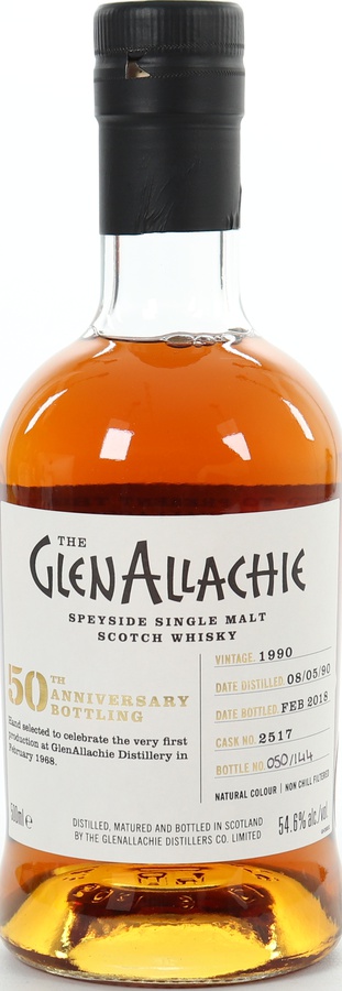 Glenallachie 1990 50th Anniversary Bottling Sherry Butt #2517 54.6% 500ml