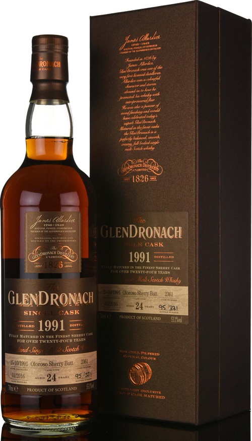 Glendronach 1991 Single Cask Batch 13 Oloroso Sherry Butt #2361 53.1% 700ml
