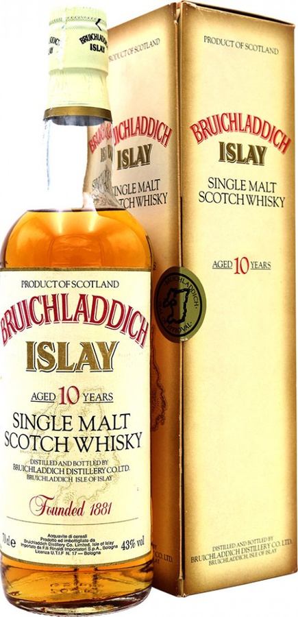 Bruichladdich 10yo Single Malt Scotch Whisky Rinaldi Import 43% 750ml