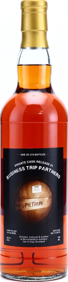 Bruichladdich 2009 Private Cask Bottling Fresh Petrus Hogshead #3692 Business Trip Partners 62.6% 700ml