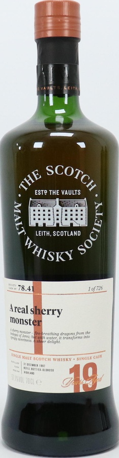 Ben Nevis 1997 SMWS 78.41 a real sherry monster Refill Ex-Oloroso Sherry Butt 57.1% 700ml
