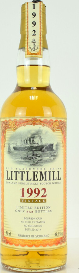 Littlemill 1992 JW Old Passenger Ships Bourbon Cask #1902 Whiskyschiff Zurich 2014 49.1% 700ml