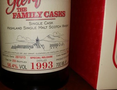 Glenfarclas 1993 The Family Casks Special Release 1st Fill Sherry Butt #3944 56.4% 700ml
