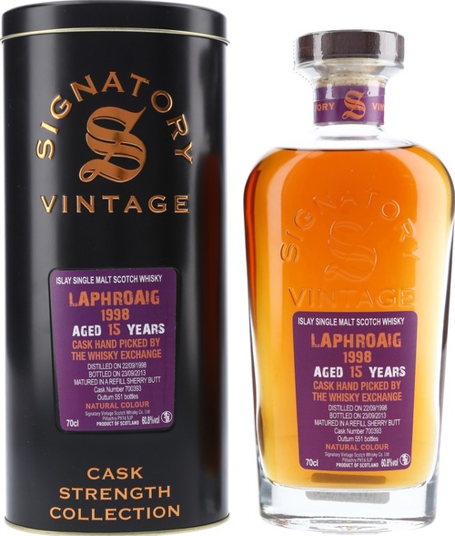 Laphroaig 1998 SV Cask Strength Collection Refill Sherry Butt #700393 The Whisky Exchange 60.8% 700ml